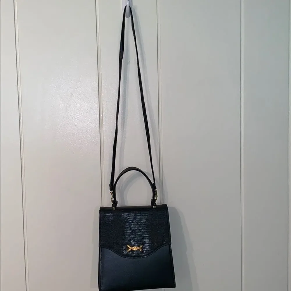 Nwot Vtg navy‎ blue satchel or crossbody purse 👜 - Picture 3 of 7